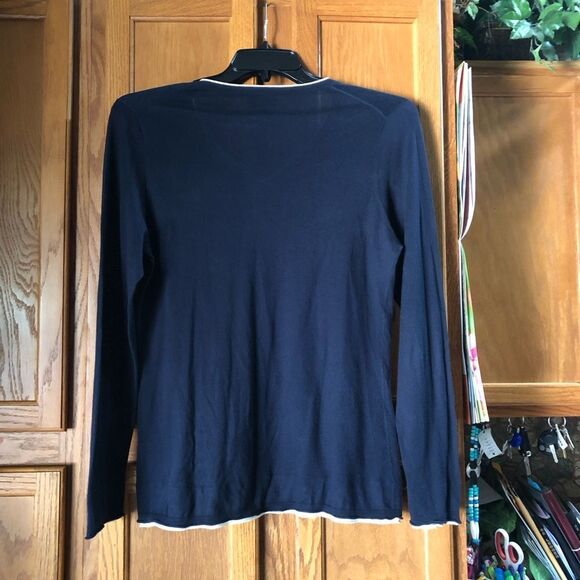 Magaschoni V-Neck Cotton Faux Layered Pullover Sweater - XL - Picture 8 of 11